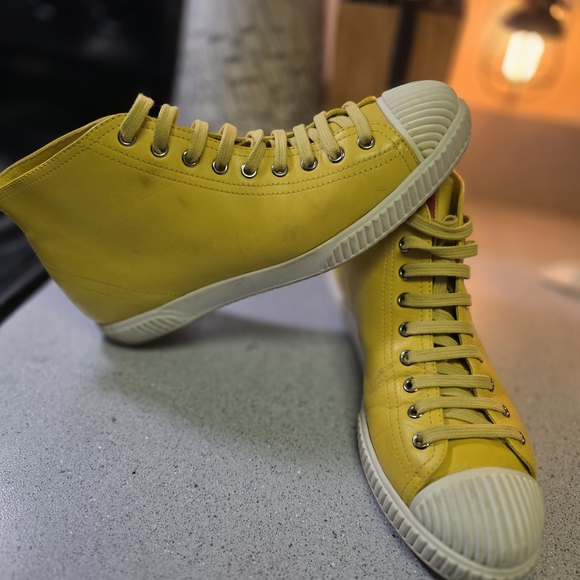 Vibrant Yellow High-Top Sneakers - Picture 2 of 5